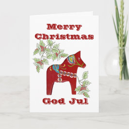Dala Horse Schwedische Weihnachtskarte Feiertagskarte