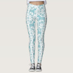 Dala Horse Schwedisches Aquamarin- und Weißmuster Leggings<br><div class="desc">Dala oder Dalecarlian Pferdemuster in aquamarin grün und weiß.  Schwedisches Volksstil-Design.</div>