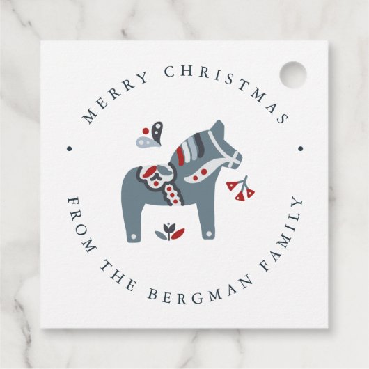 Dala Horse Skandinavien Folklore Weihnachten Geschenkanhänger (Rückseite)