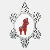 Dala Horse Snowflake Ornament (Rechts)