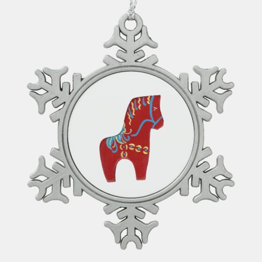 Dala Horse Snowflake Ornament (Vorderseite)