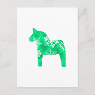Dala Horse Snowflake Postkarte