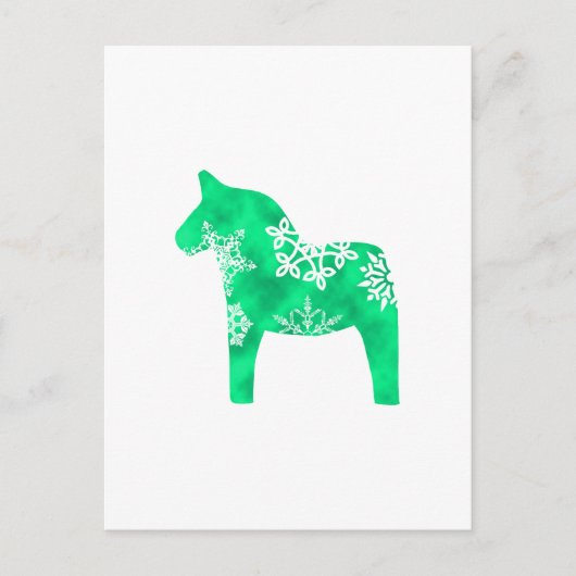 Dala Horse Snowflake Postkarte (Vorderseite)