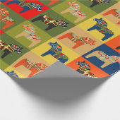 Dala Horse Swedish Folk Art Pattern Geschenkpapier (Ecke)
