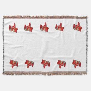 Dala Horse Throw Blanket Decke