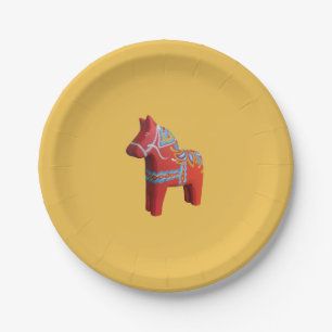 Dala Horse von Julia Paper Plate Pappteller