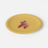 Dala Horse von Julia Paper Plate Pappteller (Schrägansicht)