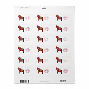 Dala Horse von Julia Persson Morrill Adressaufkleber