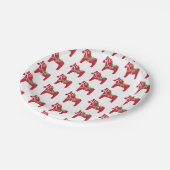 Dala Horse von Julia Persson-Morrill Papierplatte Pappteller (Schrägansicht)