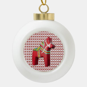 Dala Horse Weihnachtsschmuck Keramik Kugel-Ornament
