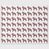 Dala Horse Wrapping Paper Geschenkpapier (Flach)