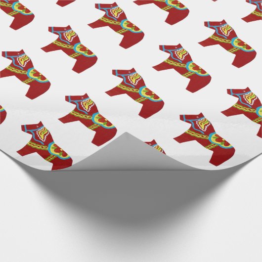 Dala Horse Wrapping Paper Geschenkpapier (Ecke)