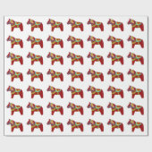 Dala Horse Wrapping Paper Geschenkpapier (Flach)