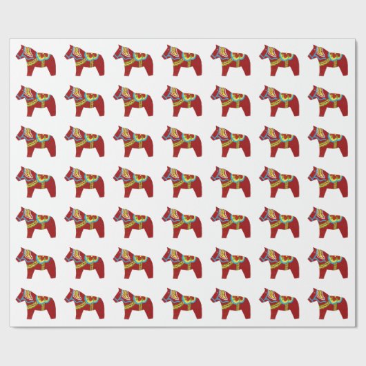 Dala Horse Wrapping Paper Geschenkpapier (Flach)