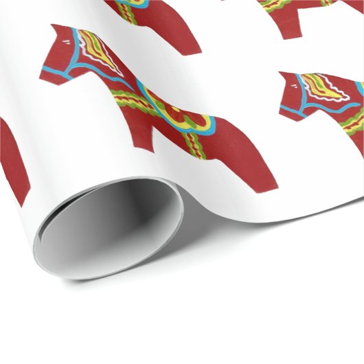 Dala Horse Wrapping Paper Geschenkpapier (Rolleneckpunkt)