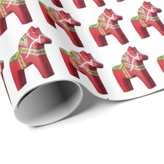 Dala Horse Wrapping Paper Geschenkpapier (Rolleneckpunkt)