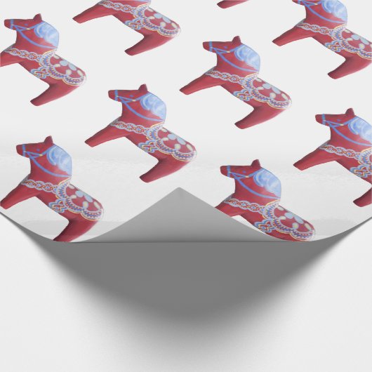 Dala Horse Wrapping Paper Geschenkpapier (Ecke)