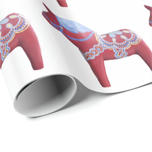 Dala Horse Wrapping Paper Geschenkpapier (Rolleneckpunkt)