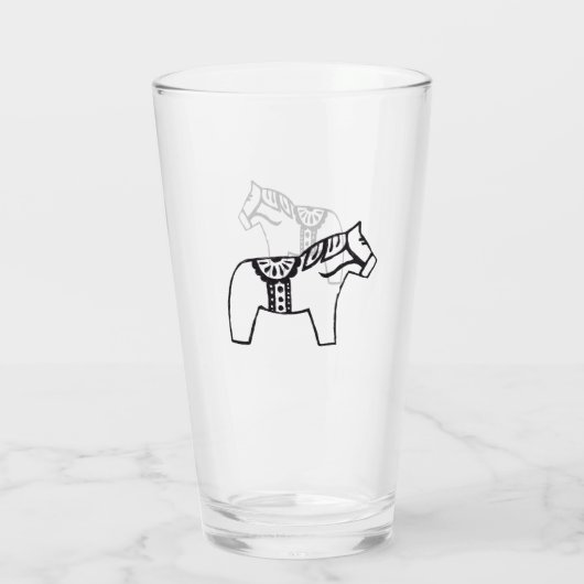 Dala Horse Zeichnend Glas (Rückseite)