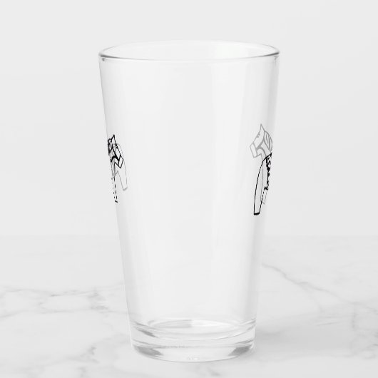 Dala Horse Zeichnend Glas (Links)