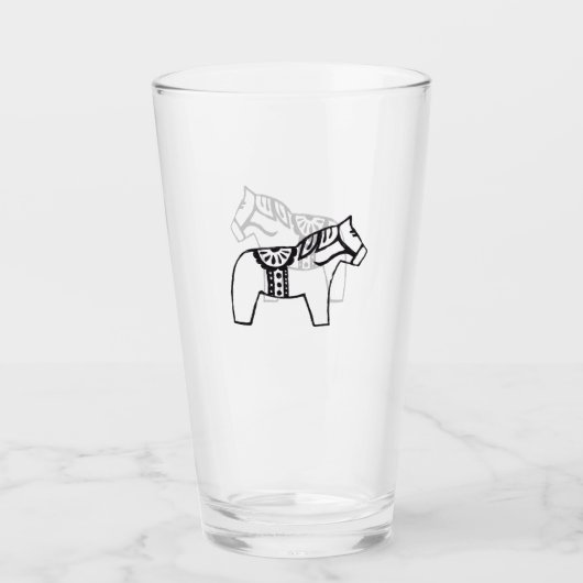 Dala Horse Zeichnend Glas (Vorderseite)