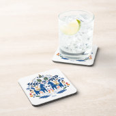 Dala Horse - Zuhause Sweet Zuhause Getränkeuntersetzer (Rechte Seite)