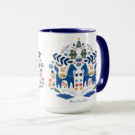 Dala Horse - Zuhause Sweet Zuhause Tasse (VorderseiteRechts)