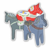 Dala Horses Aufkleber (Vorderseite)