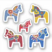 Dala Horses Aufkleber (Vorderseite)