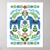 Dala Horses Blue Poster (Vorne)