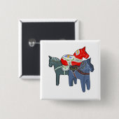Dala Horses Button (Vorne & Hinten)
