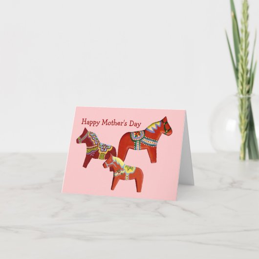 Dala Horses Card zum Muttertag Karte (Vorderseite)