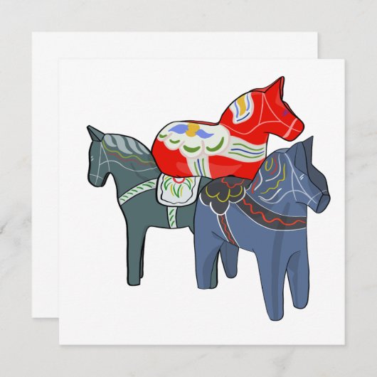 Dala Horses Einladung (Vorne/Hinten)