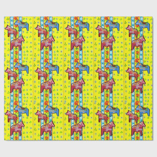 Dala Horses Geschenkpapier (Flach)