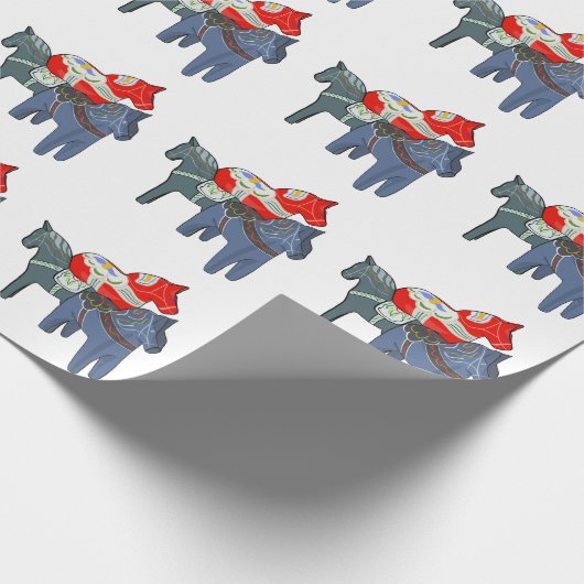 Dala Horses Geschenkpapier (Ecke)