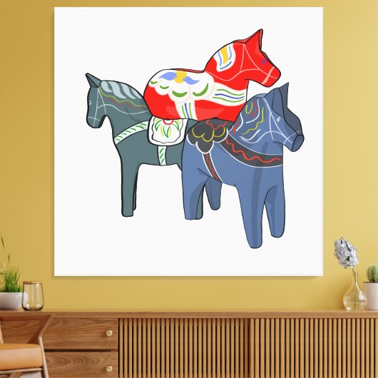 Dala Horses Leinwanddruck (Insitu (Wohnzimmer))