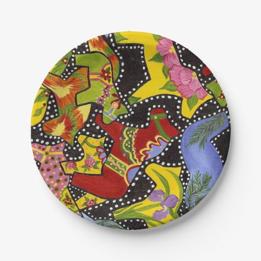 Dala Horses Paper Plate Pappteller (Vorderseite)