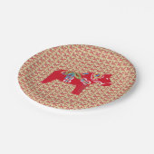 Dala Horses Pappteller (Schrägansicht)