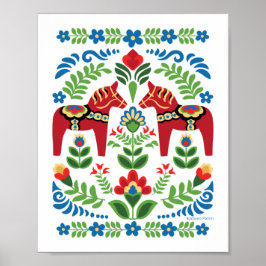 Dala Horses Red Poster
