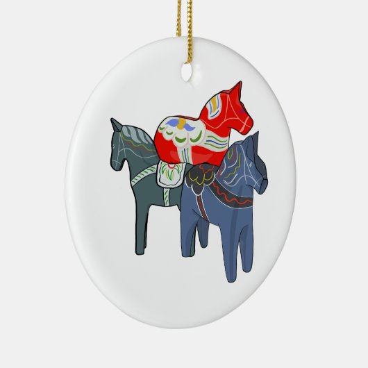 Dala Horses Square Keramik Ornament (Rechts)