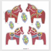 Dala Horses Sticker (Blatt)