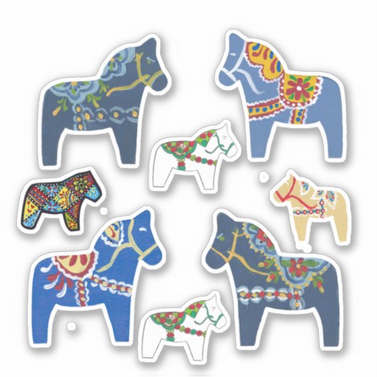 Dala Horses Sticker (Vorderseite)