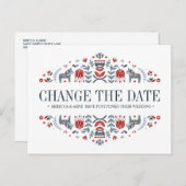 Dala Horses WEDGE ÄNDERN DAS DATUM DER VERSCHLECHT Ankündigungspostkarte (Vorne/Hinten)