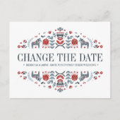 Dala Horses WEDGE ÄNDERN DAS DATUM DER VERSCHLECHT Ankündigungspostkarte (Vorderseite)