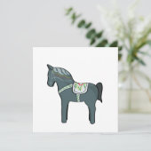 Dala Pferd Einladung (Stehend Vorderseite)