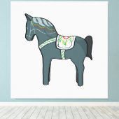 Dala Pferd Leinwanddruck (Insitu (Holzboden))