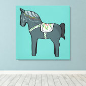 Dala Pferd Leinwanddruck (Insitu (Holzboden))