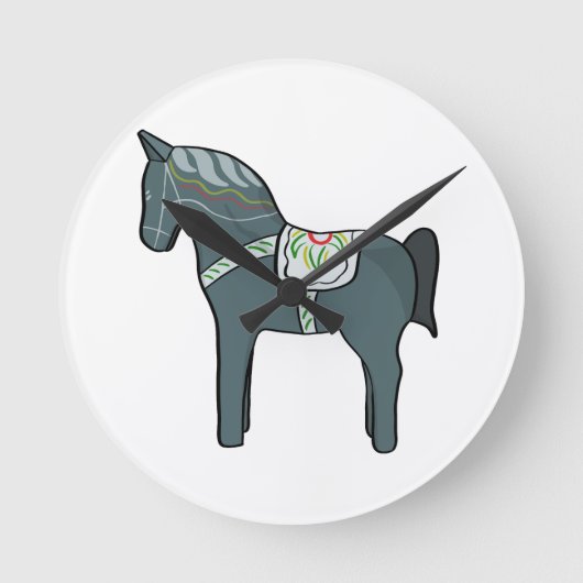 Dala Pferd Runde Wanduhr (Vorderseite)