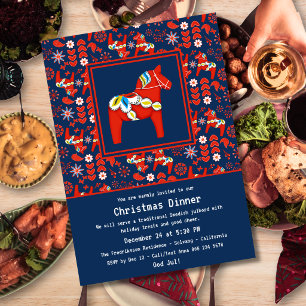 Dala-Pferd Schwedisches Julbord-Weihnachtsessen Einladung
