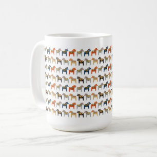 Dala-Pferd schwedisches Volkskunstmuster Kaffeetasse